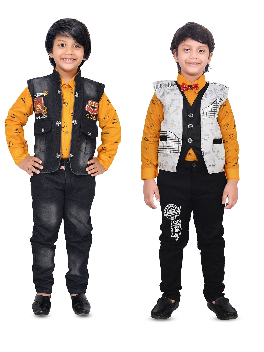 

BAESD Boys Pack Of 2 Printed Shirt With Trousers, Black