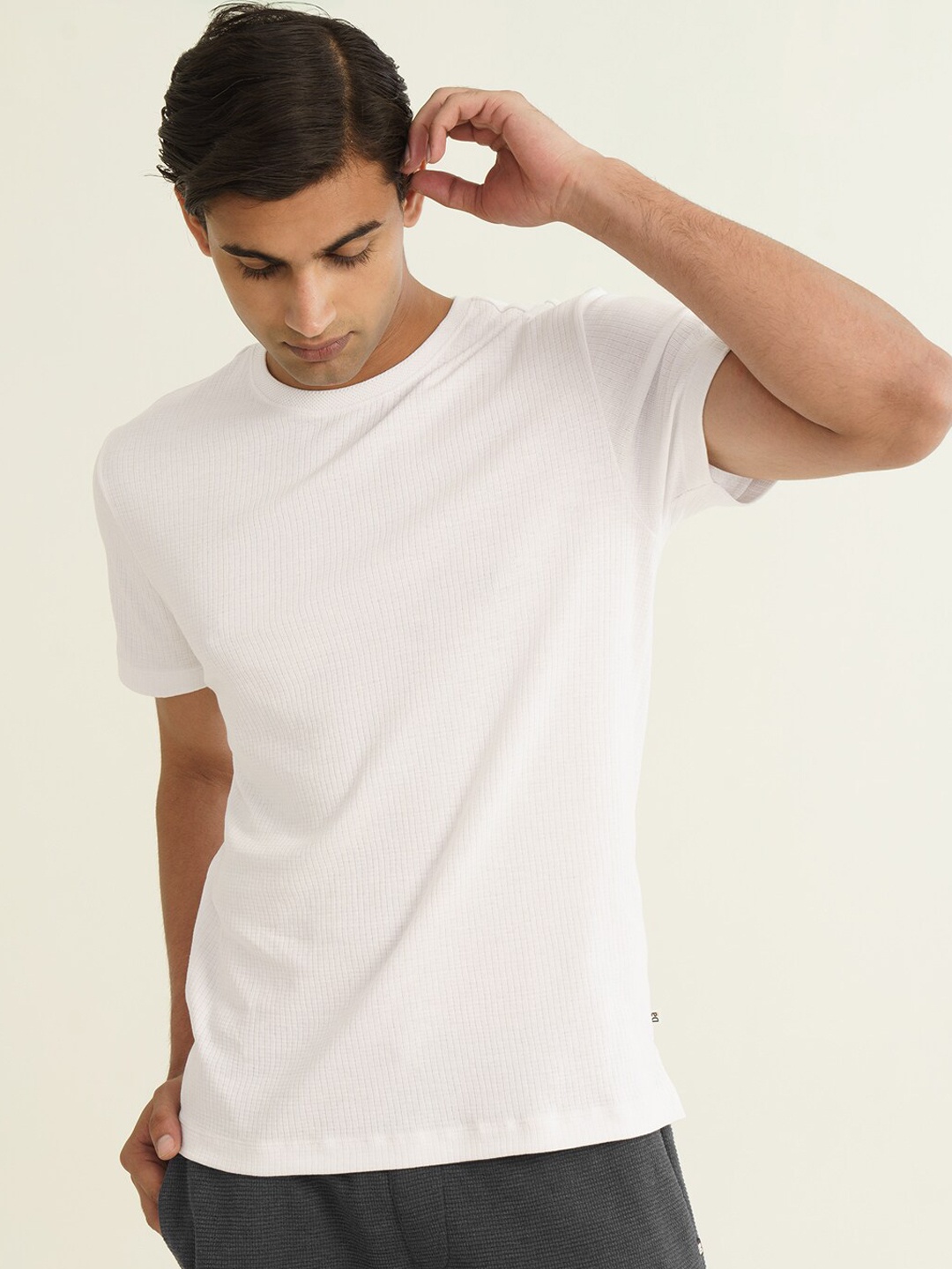 

DAMENSCH Statement Texture Regular Fit Waffle T-Shirt, White