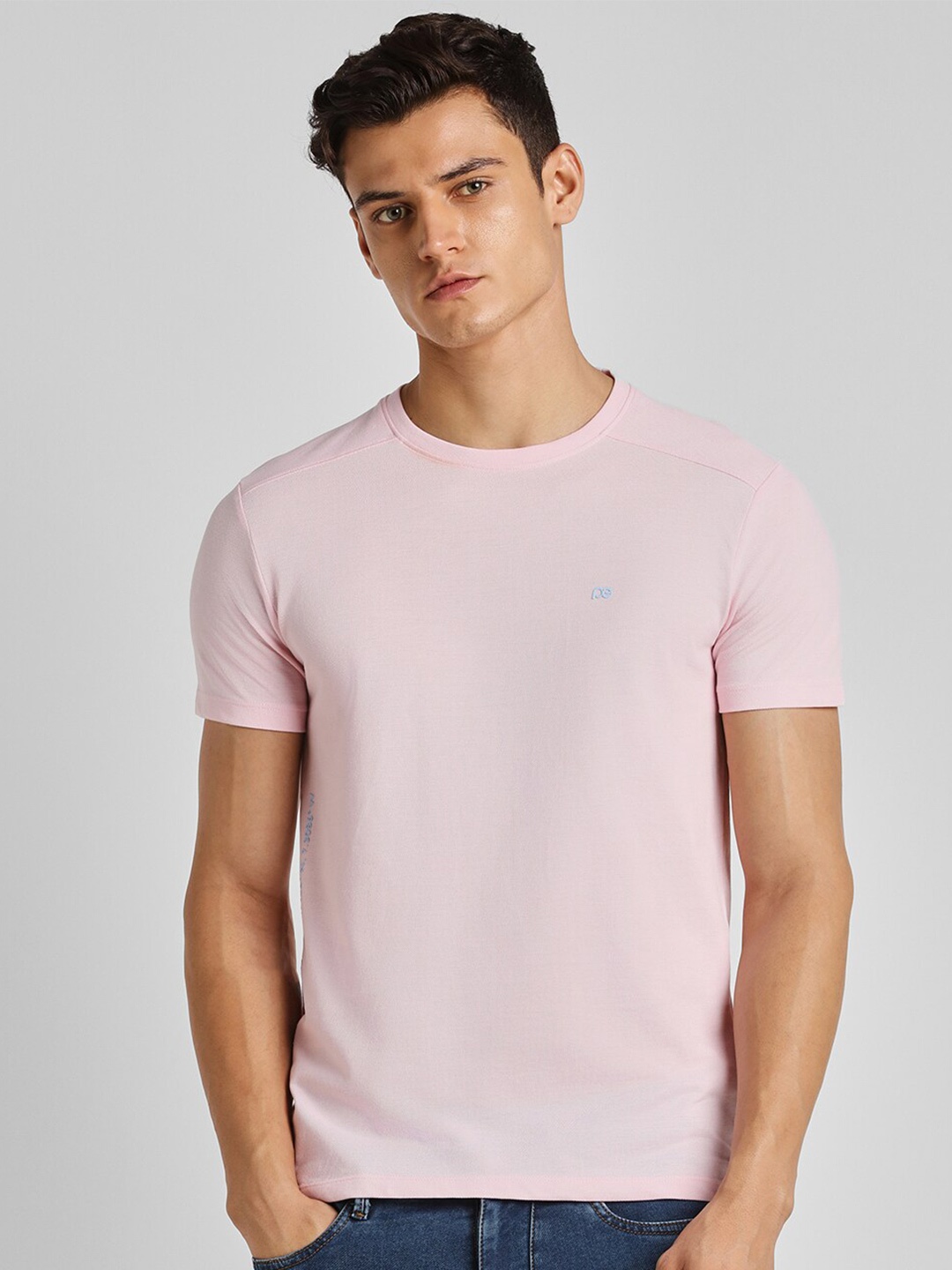 

Peter England Casuals Round Neck Regular Fit Casual T-shirt, Pink