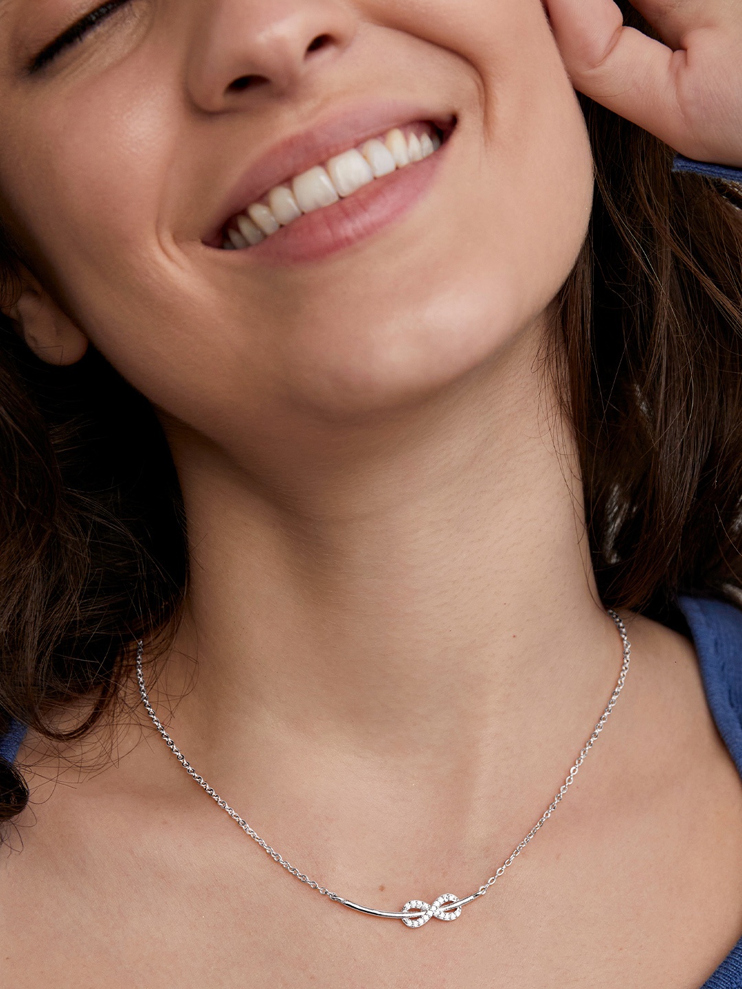 

AIKA BY MINUTIAE Brass Silver-Plated Necklace