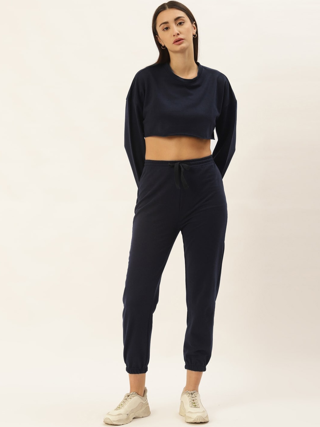 

BAESD Cropped Sweatshirt With Joggers, Navy blue