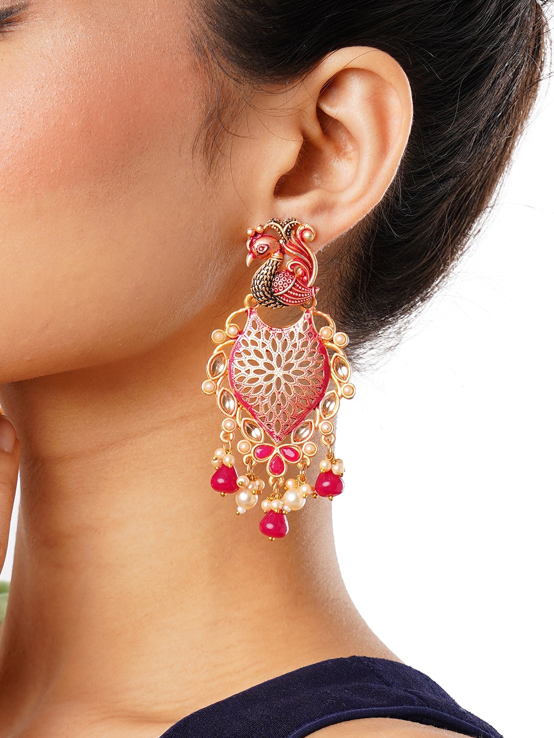 

Anouk Gold-Plated Pink Classic Drop Earrings