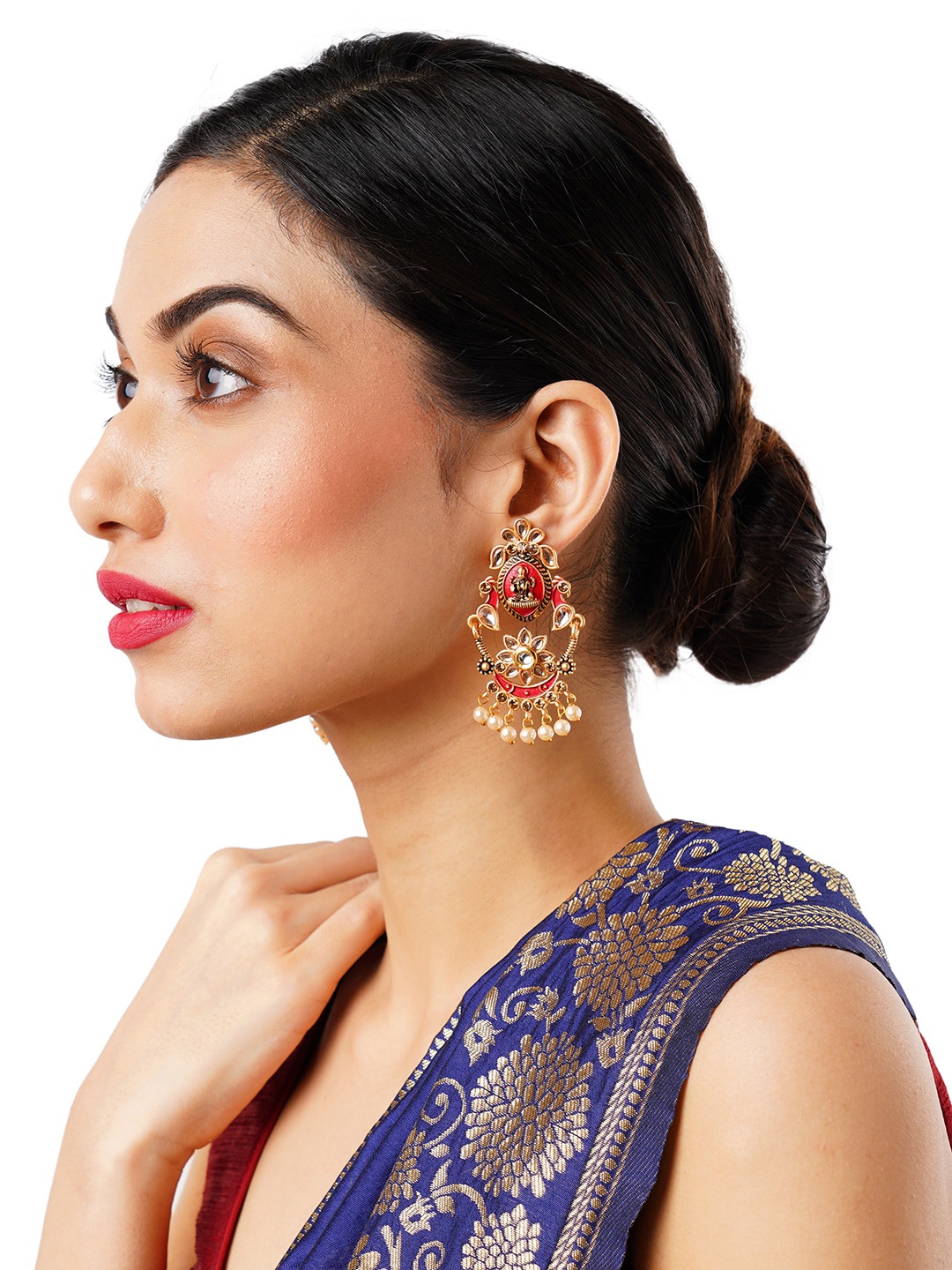 

Anouk Gold-Plated Red Classic Chandbalis Earrings