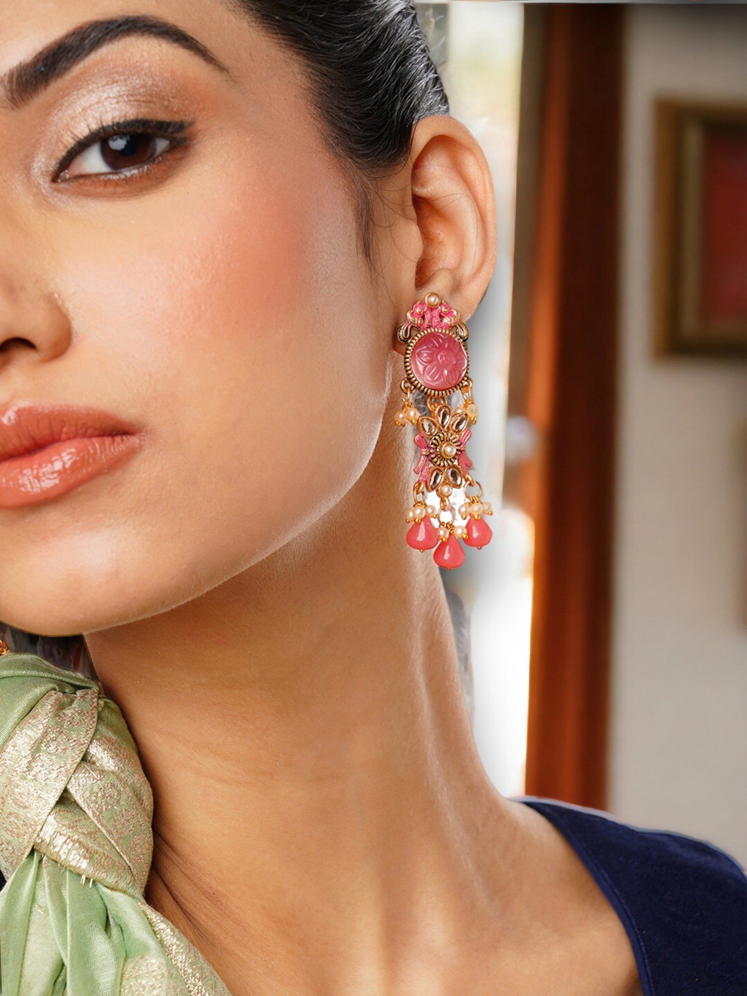 

Anouk Gold-Plated Circular Shaped Drop Earrings