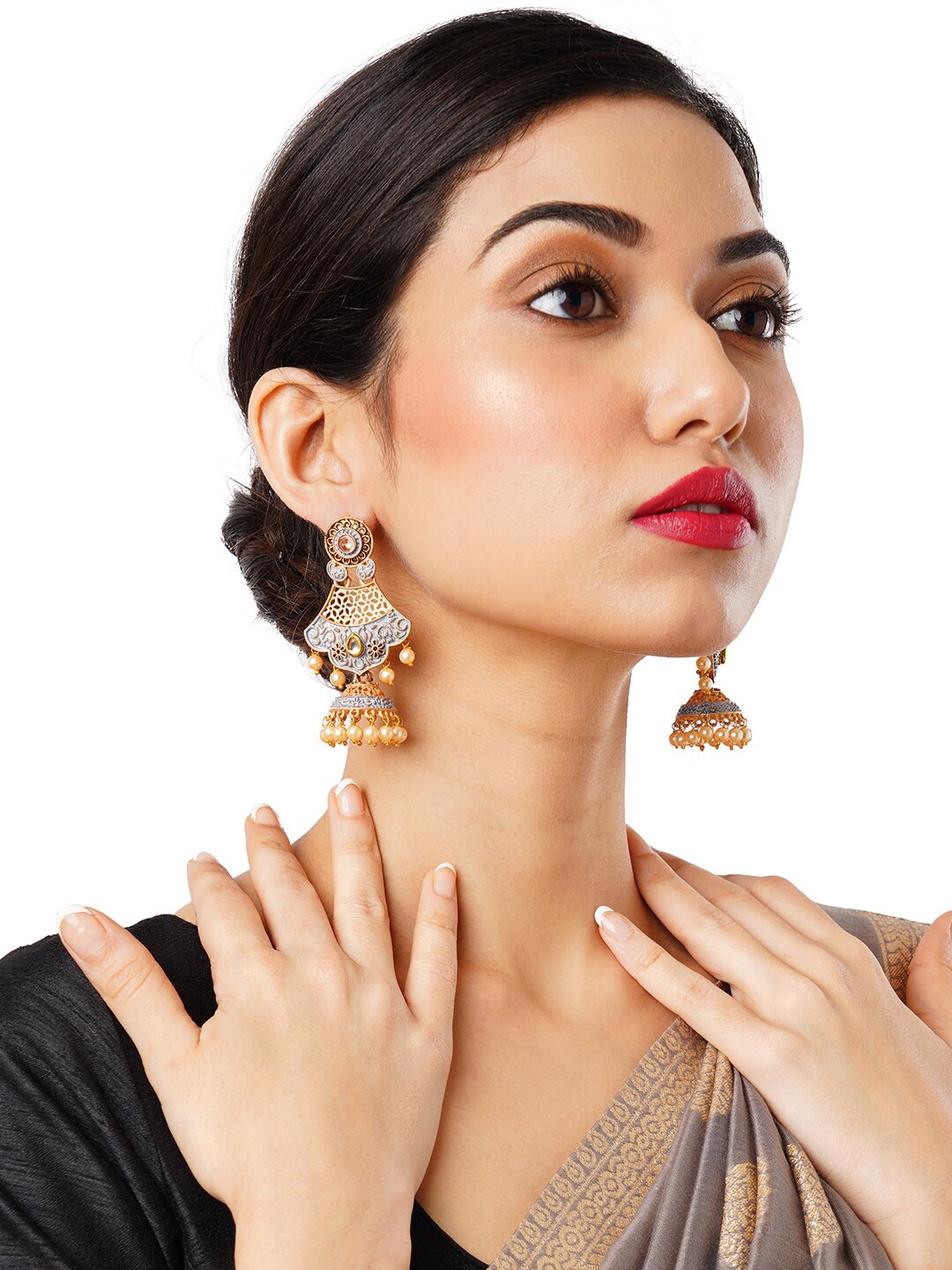 

Anouk Gold Plated Classic Beaded Jhumkas