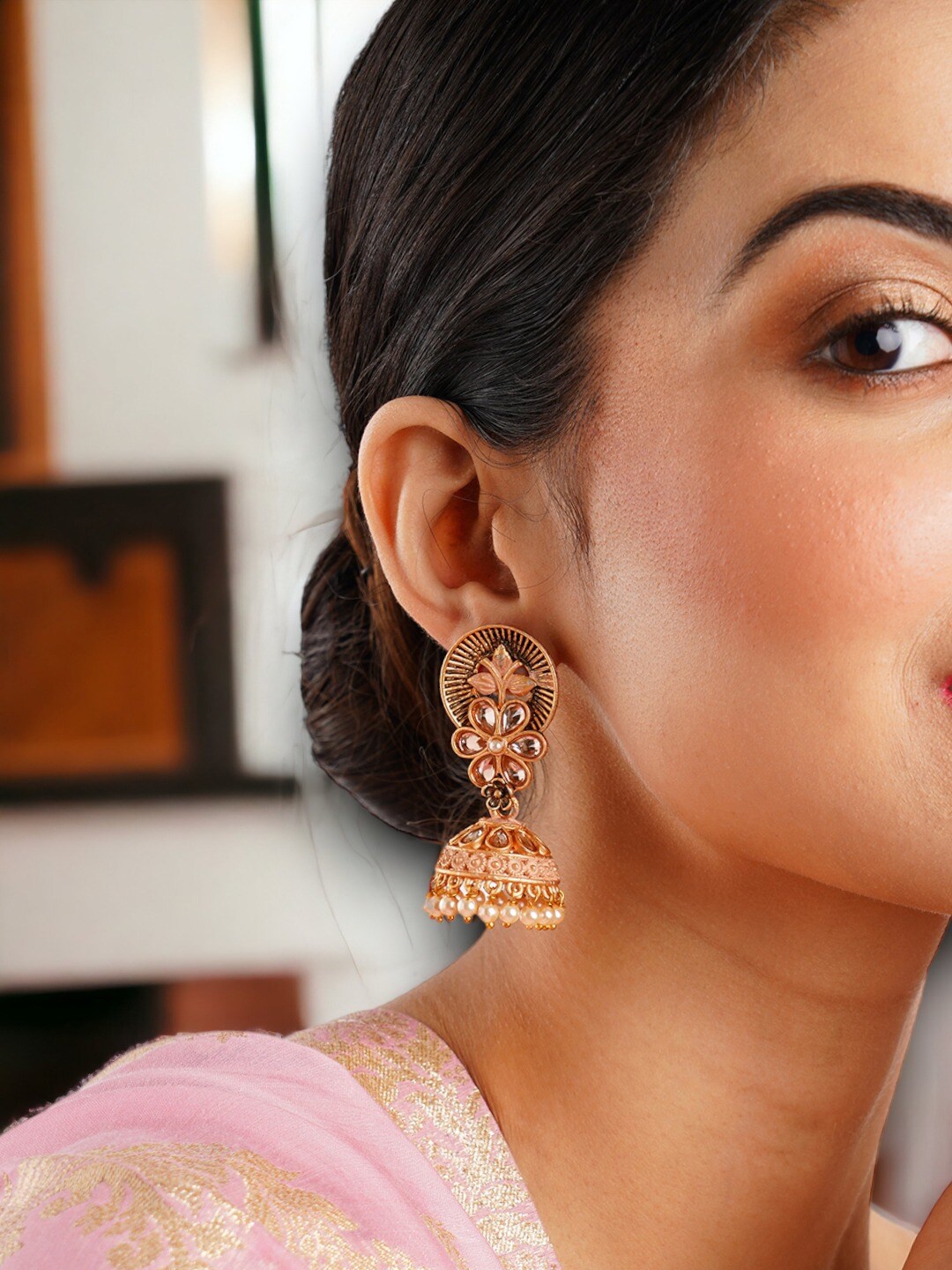 

Anouk Gold-Plated Dome Shaped Jhumkas