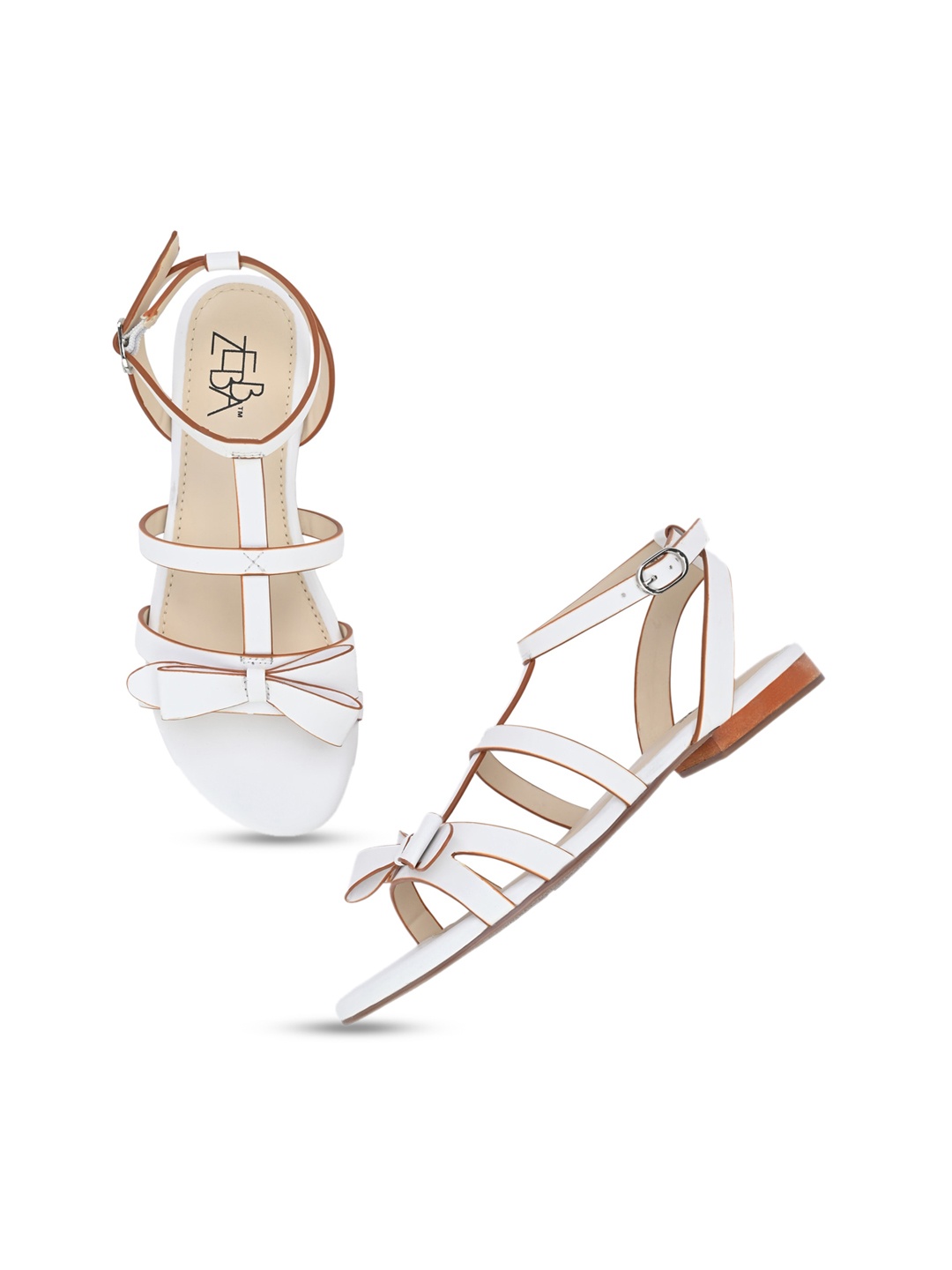 

Zebba Strappy Open Toe Flats, White