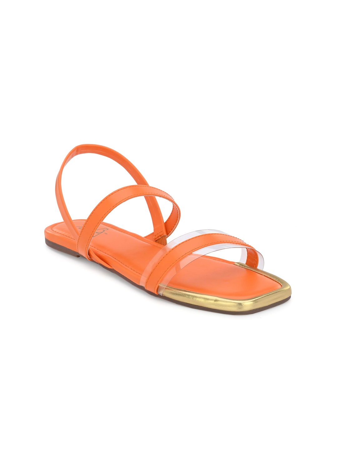 

Zebba Double Strap Open Toe Flats, Orange