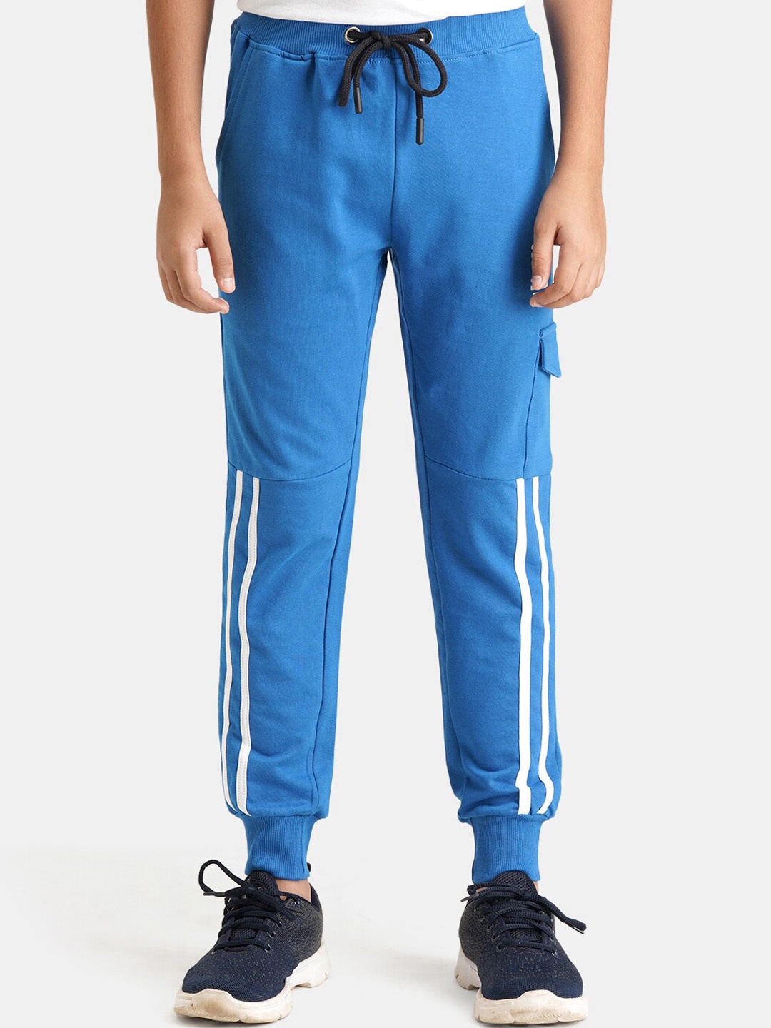 

Urbano Juniors Boys Striped Pure Cotton Joggers, Blue