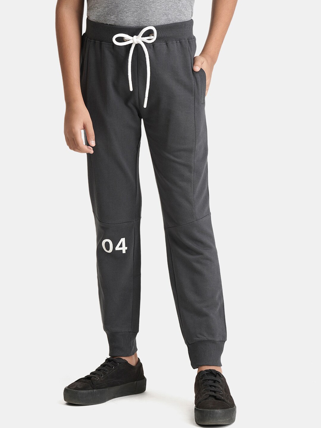 

Urbano Juniors Boys Pure Cotton Mid-Rise Joggers, Grey