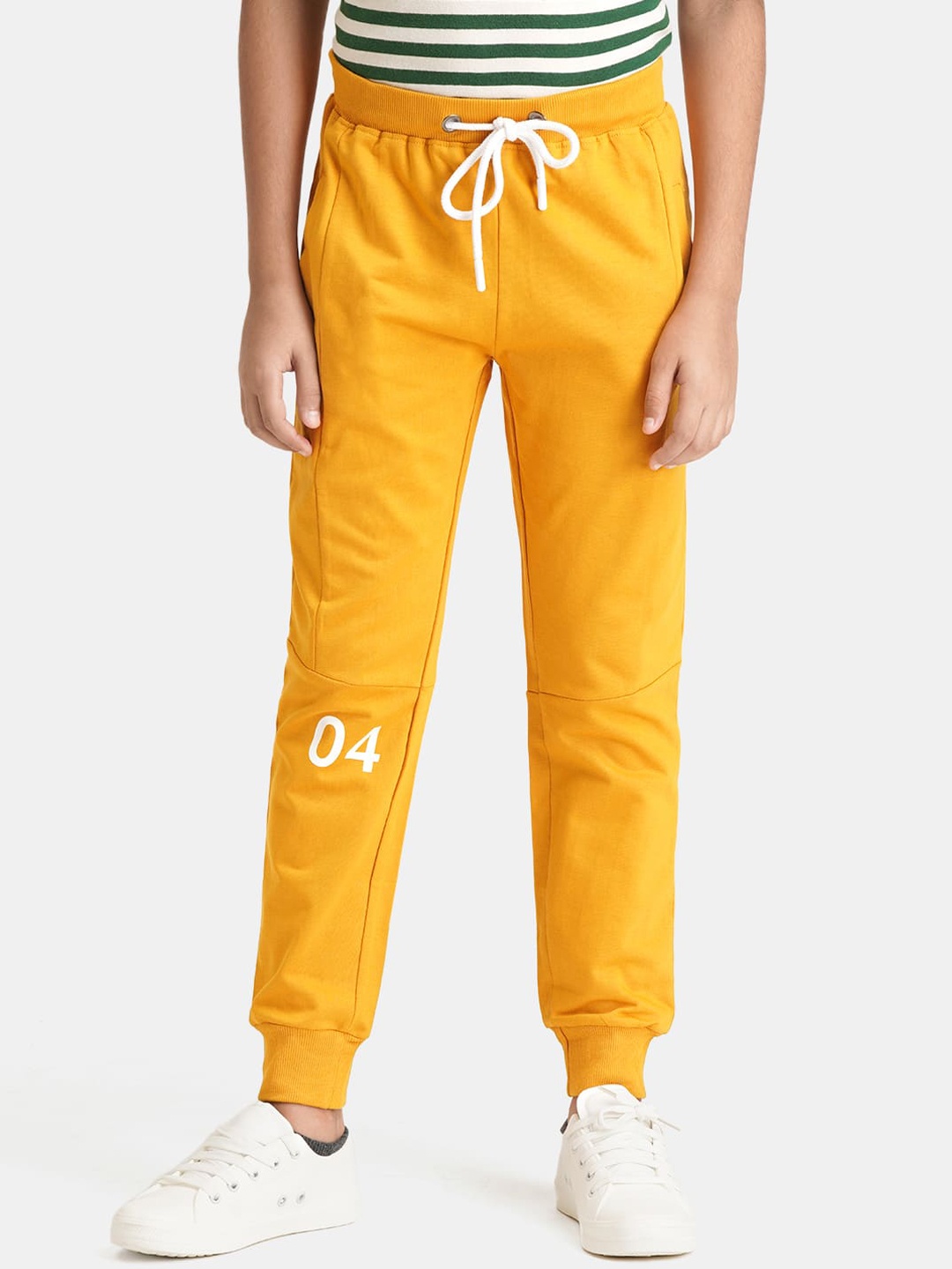 

Urbano Juniors Boys Pure Cotton Mid-Rise Joggers, Orange