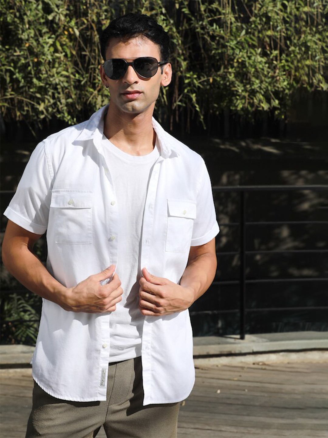 

POE Smart Slim Fit Pure Cotton Casual Shirt, White
