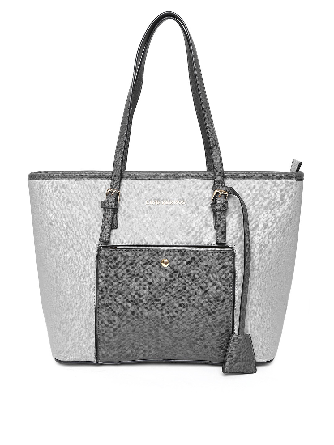 

Lisa Haydon for Lino Perros Grey Colourblocked Shoulder Bag