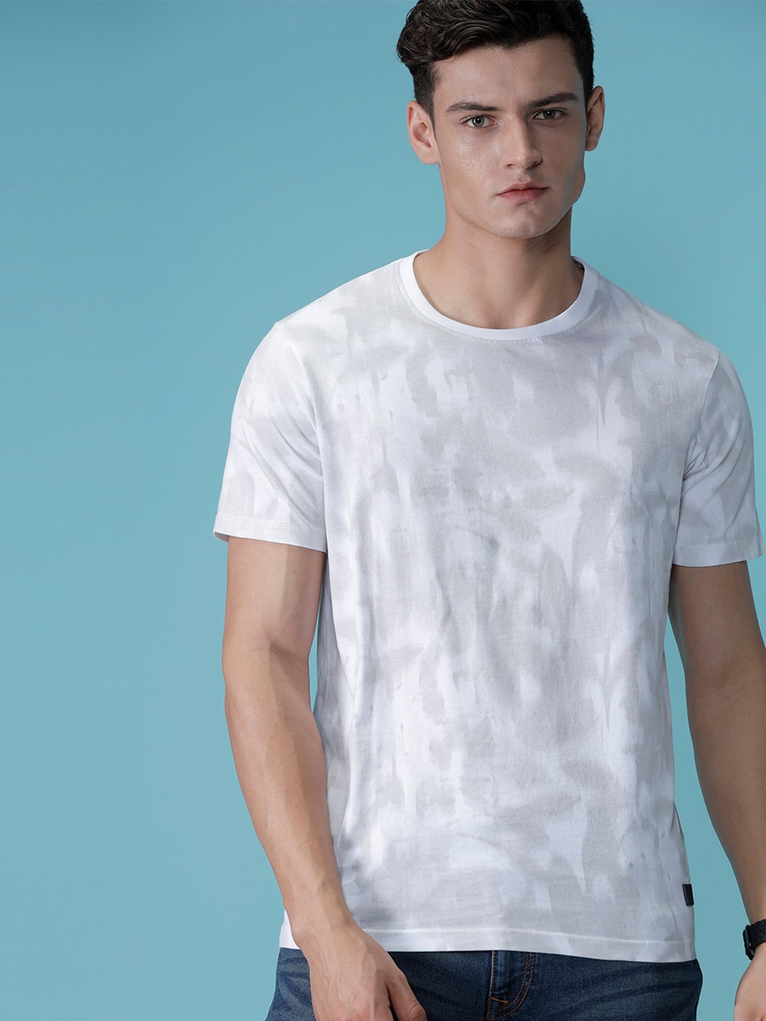 

WROGN Tie and Dyed Slim Fit T-shirt, White