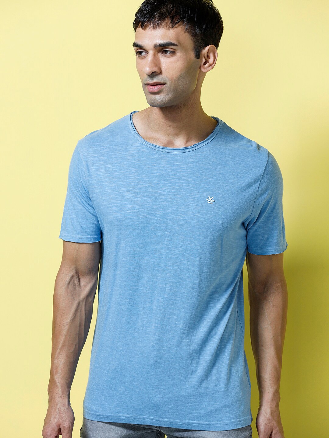 

WROGN Cotton Slim Fit T-shirt, Blue