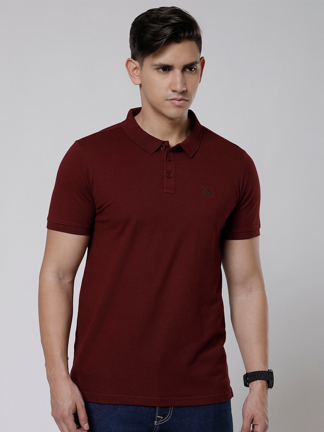 

WROGN Polo Collar Cotton Slim Fit T-shirt, Red