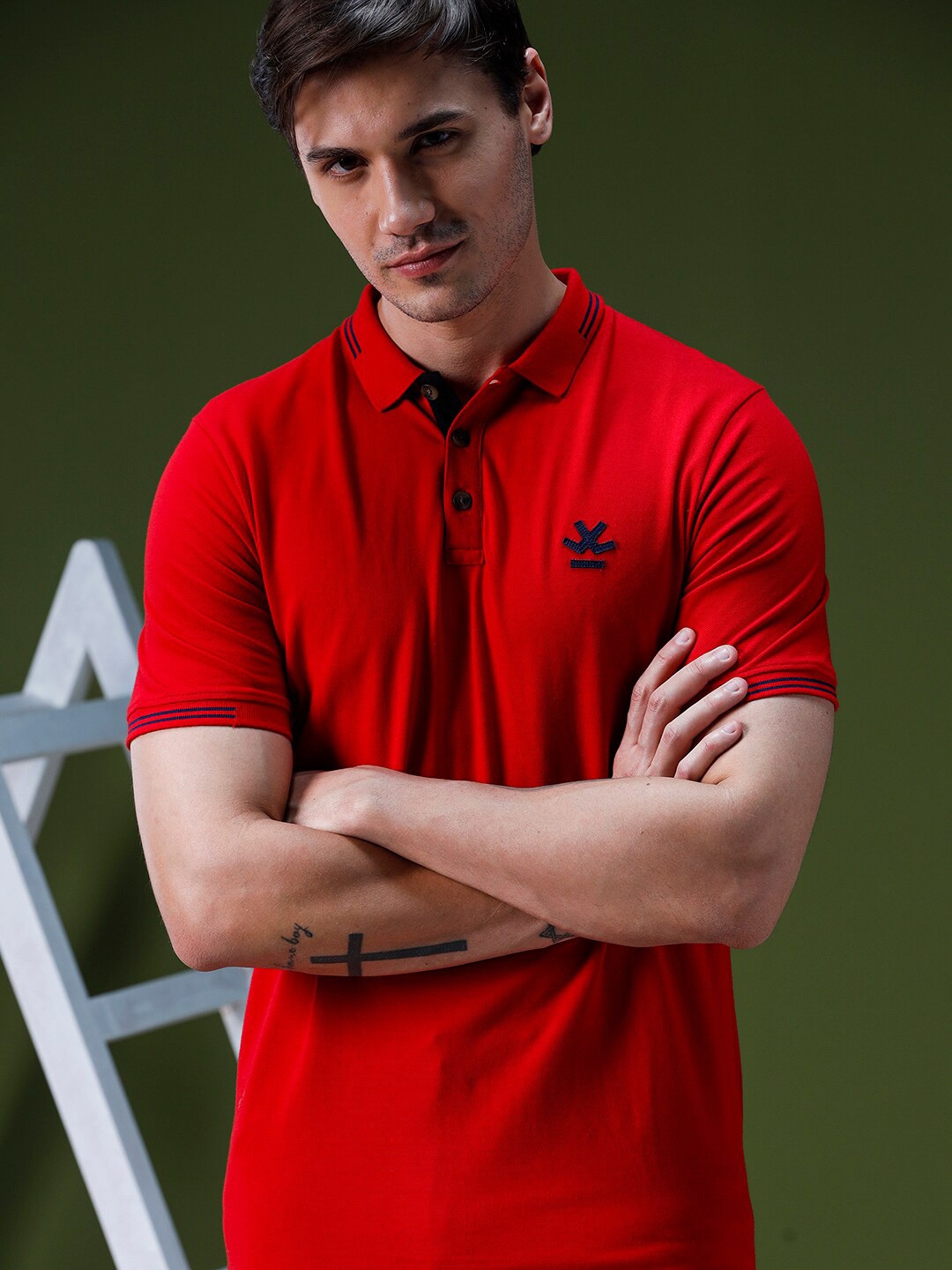 

WROGN Polo Collar Slim Fit T-shirt, Red