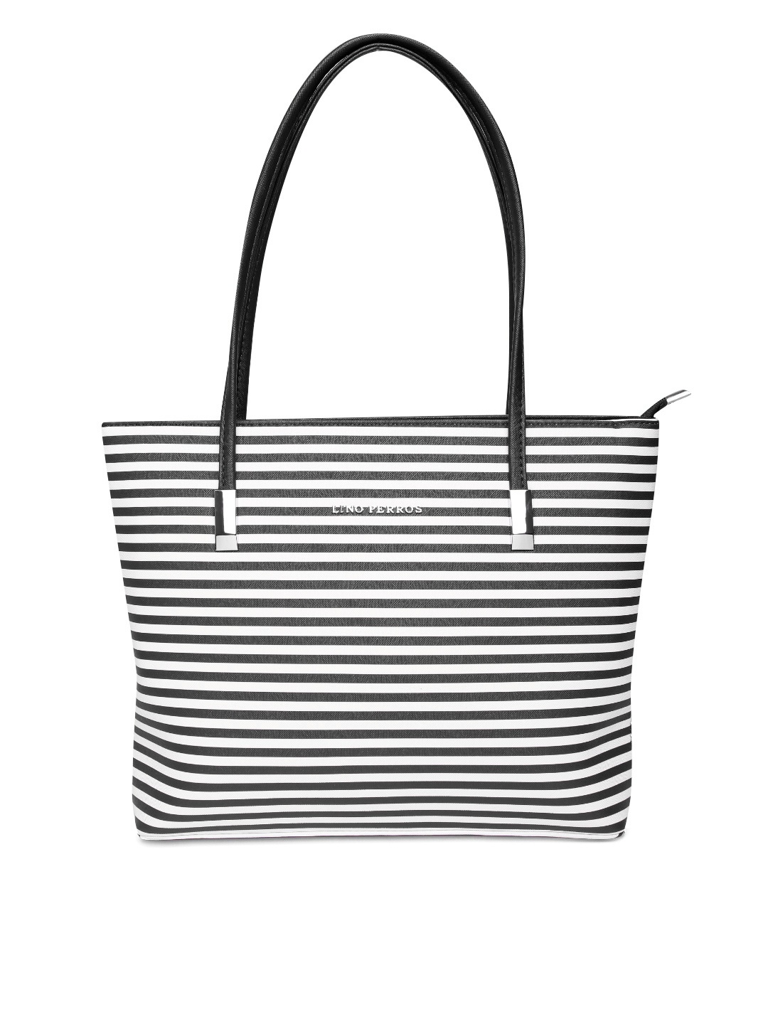 

Lino Perros White & Black Striped Shoulder Bag
