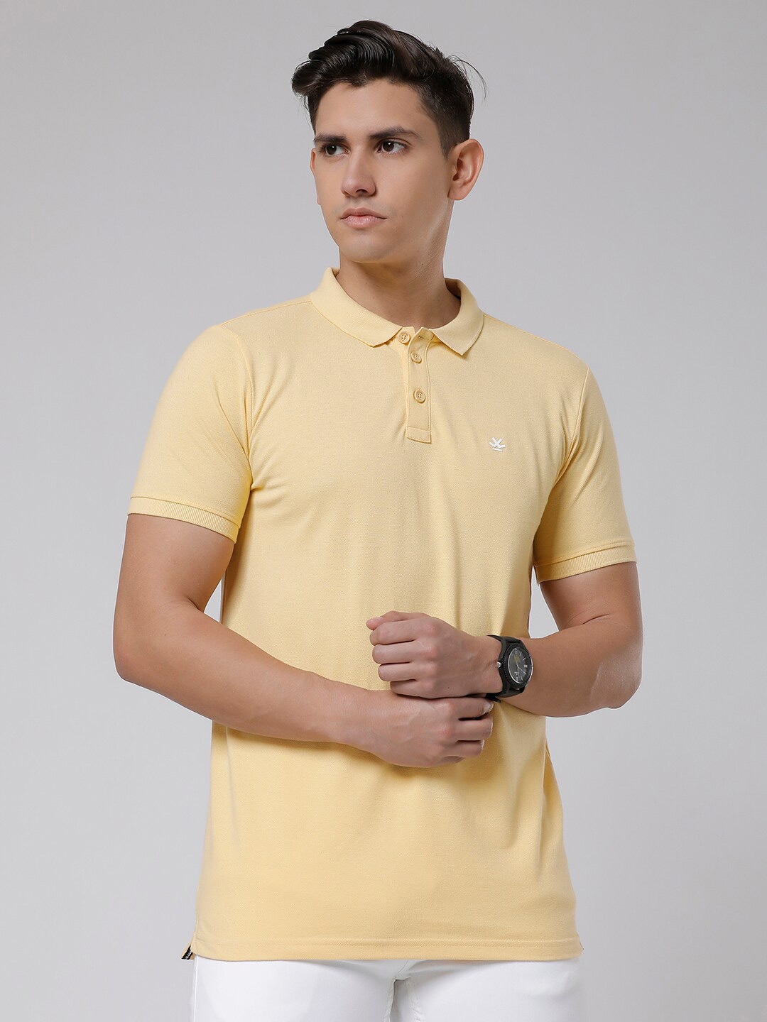 

WROGN Polo Collar Cotton Slim Fit T-shirt, Yellow