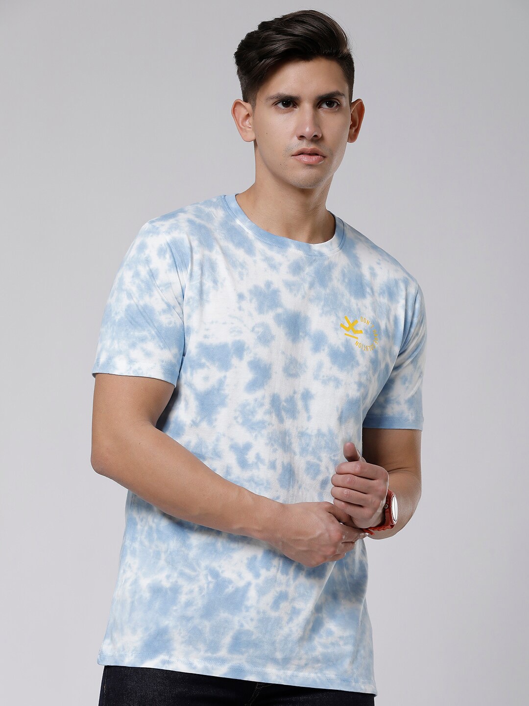 

WROGN Tie & Dyed Slim Fit T-shirt, Blue