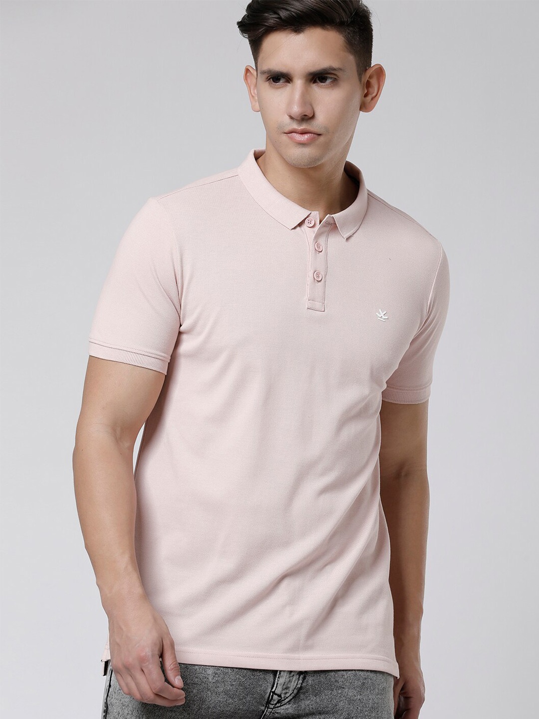 

WROGN Polo Collar Cotton Slim Fit T-shirt, Pink
