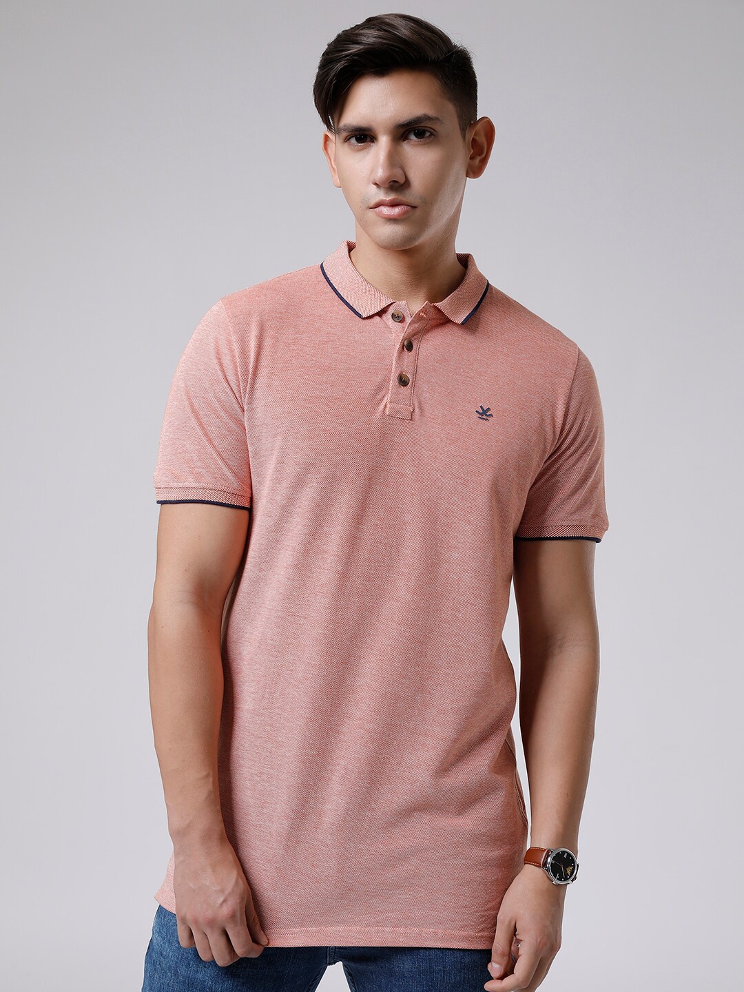 

WROGN Polo Collar Cotton Slim Fit T-shirt, Orange