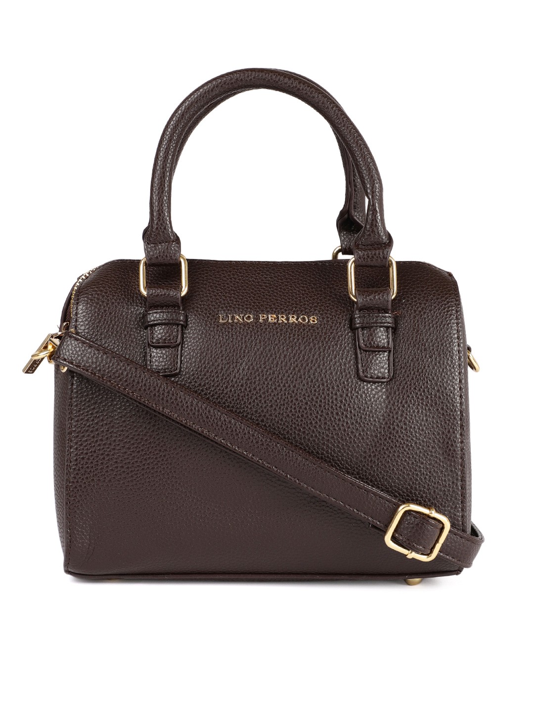 

Lino Perros Brown Textured Handheld Bag