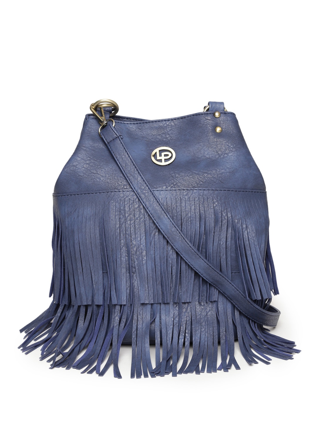 

Lisa Haydon for Lino Perros Navy Blue Fringed Sling Bag cum Backpack