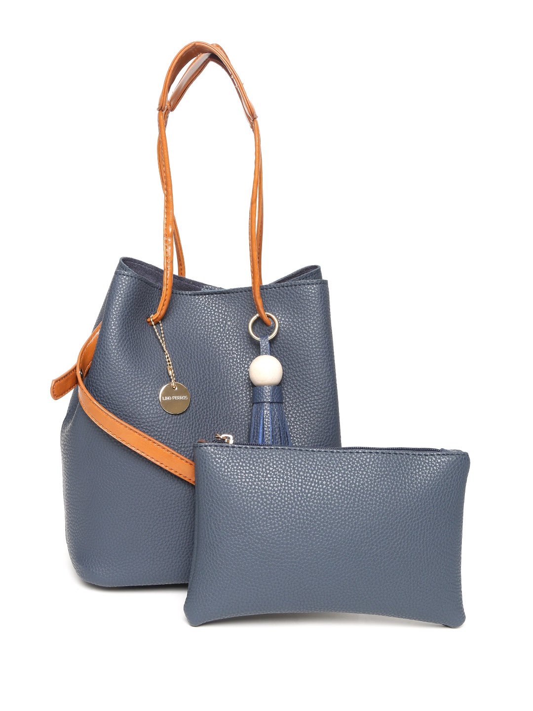 

Lisa Hayden for Lino Perros Navy Blue Solid Shoulder Bag with Pouch & Strap