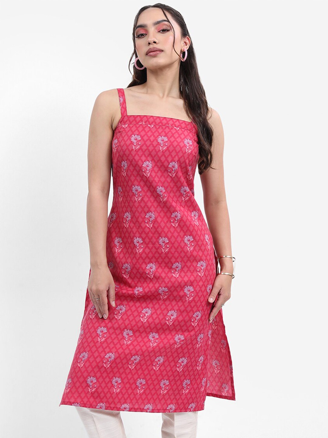 

Vishudh Pink Ethnic Motifs Printed Kurta