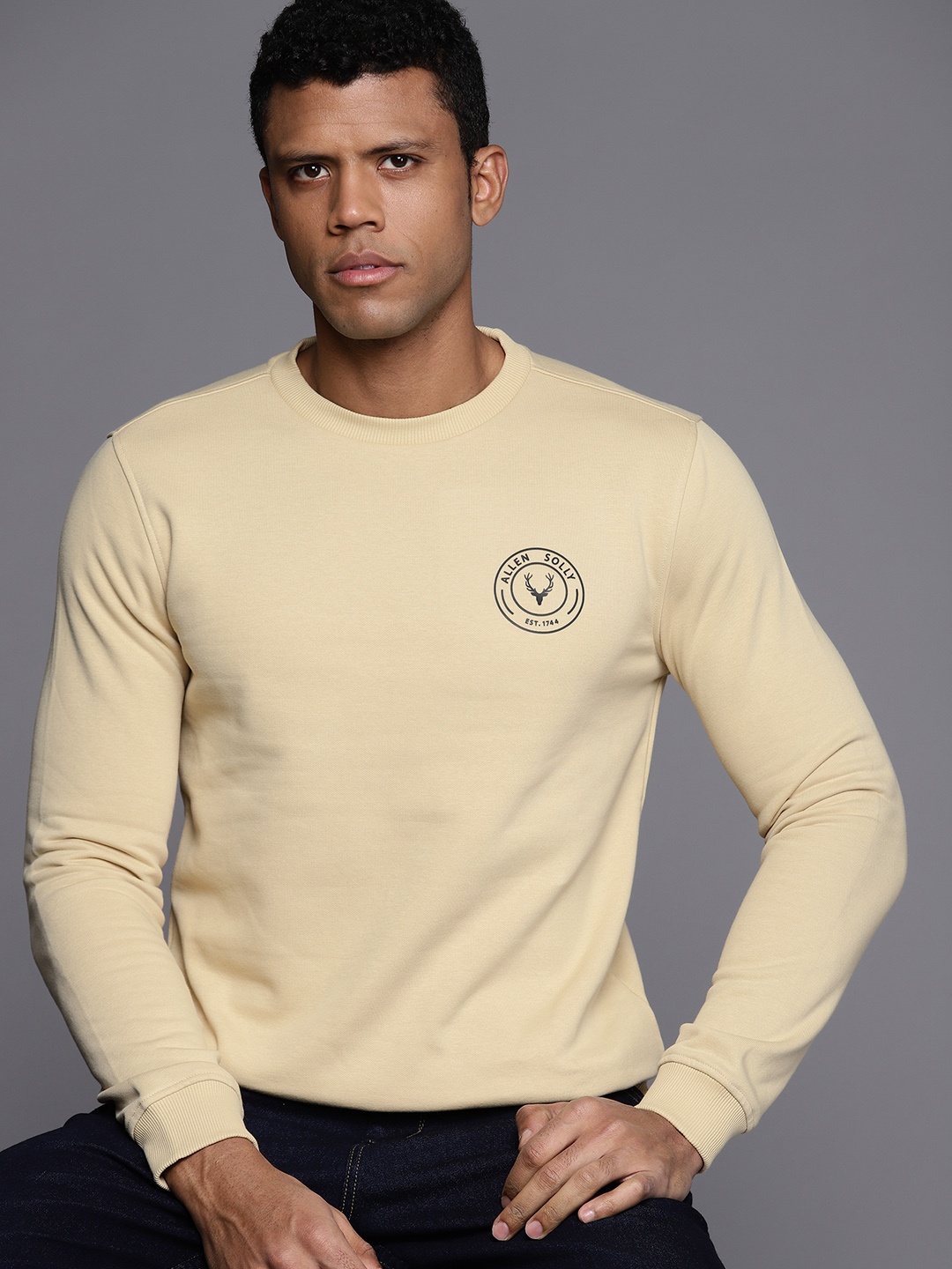

Allen Solly Brand Logo Detail Sweatshirt, Beige