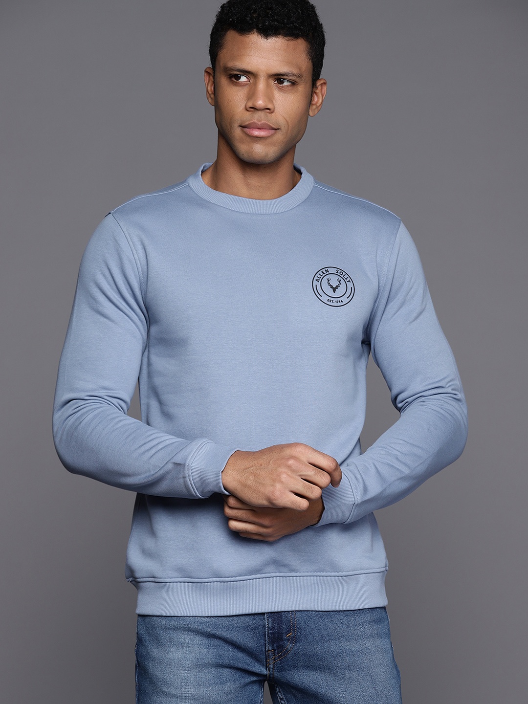 

Allen Solly Brand Logo Detail Sweatshirt, Blue
