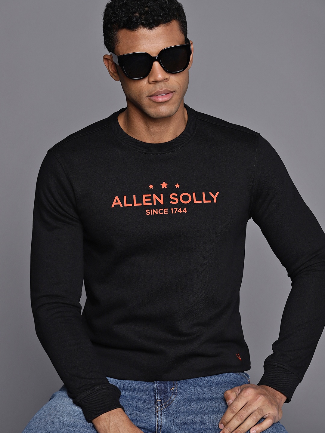 

Allen Solly Brand Logo Embossed Sweatshirt, Black