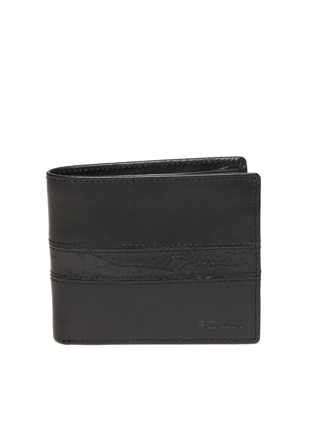 

French Connection Men Black Solid Two Fold Wallet