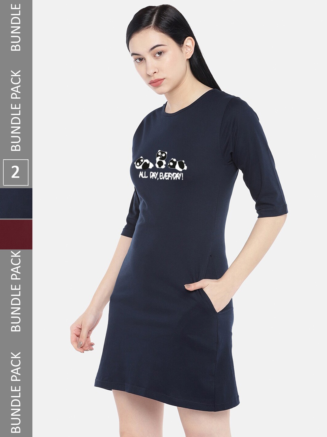 

STATUS MANTRA Multicoloured T-shirt Dress, Multi