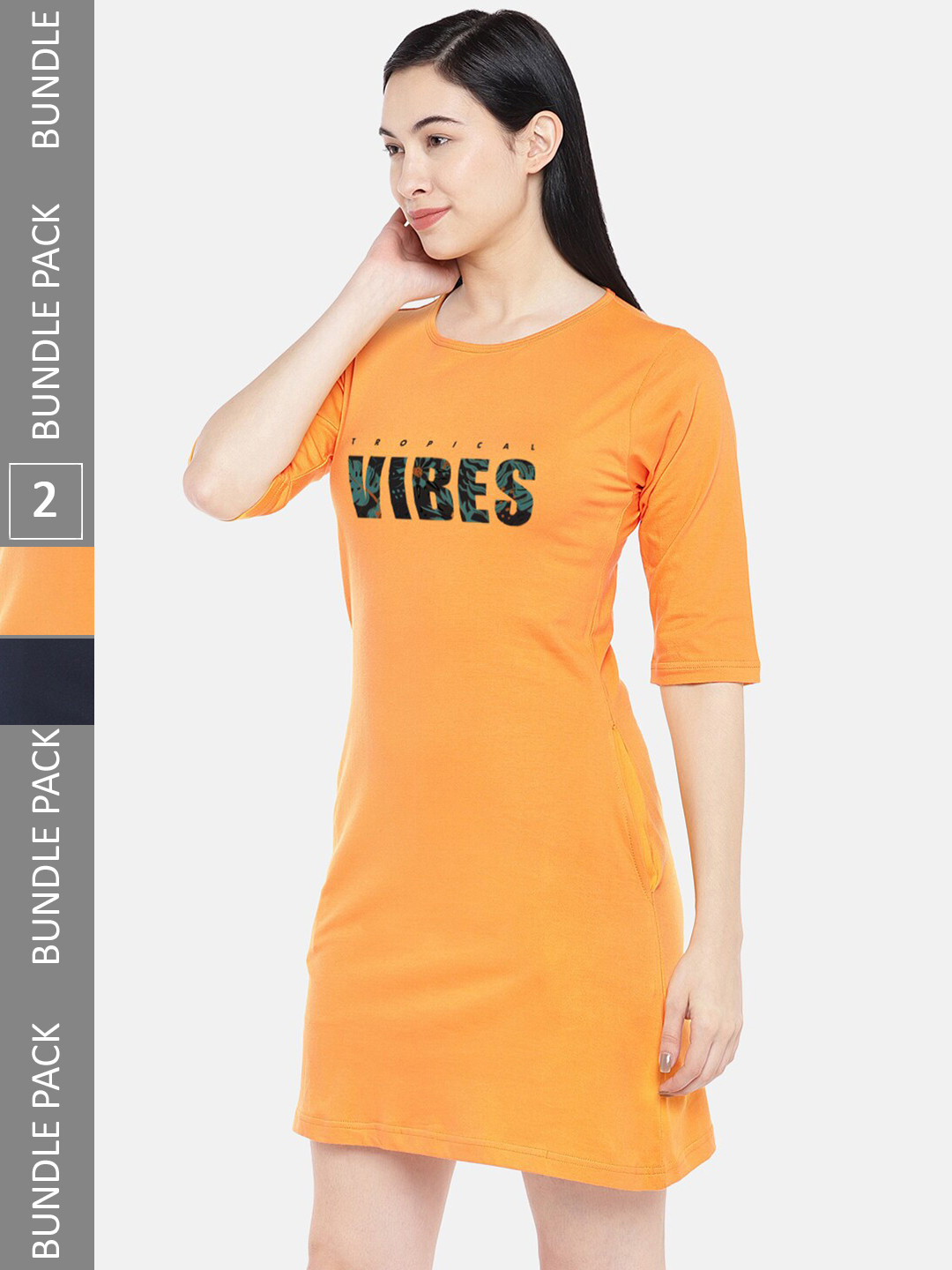 

STATUS MANTRA Multicoloured Print T-shirt Dress, Multi