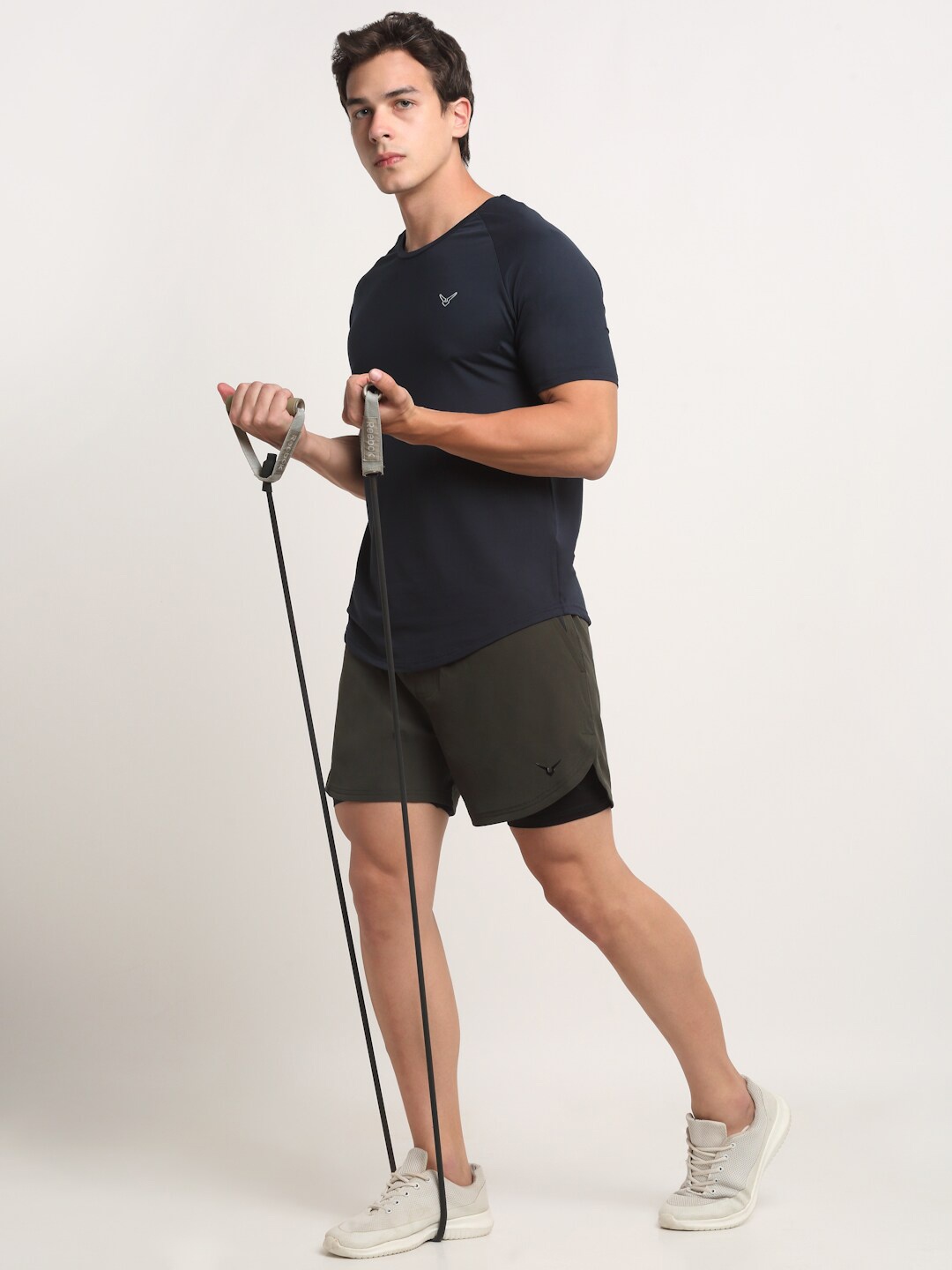 

Invincible Men Double Layered Shorts, Olive