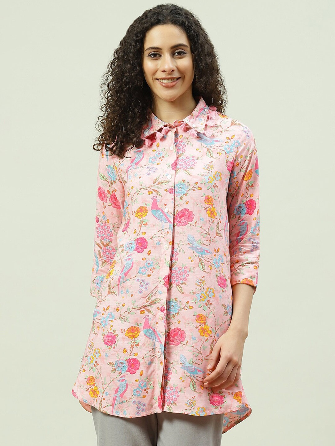 

Biba Floral Printed Casual Shirt, Pink