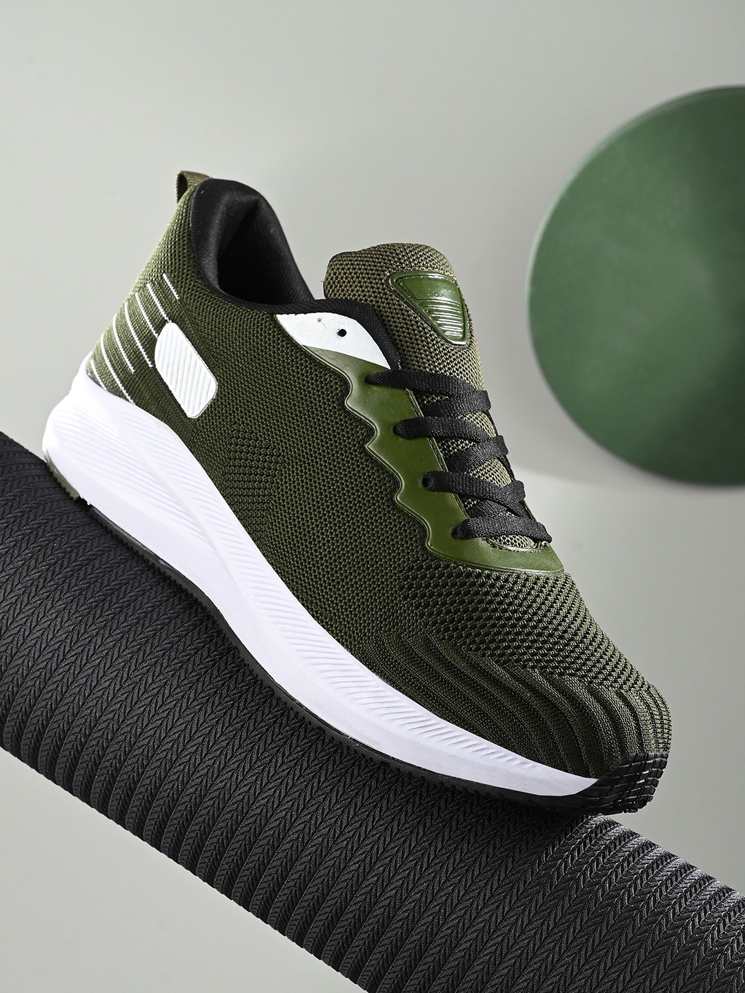 

San Frissco Men Ortholite Technology Running Shoes, Olive