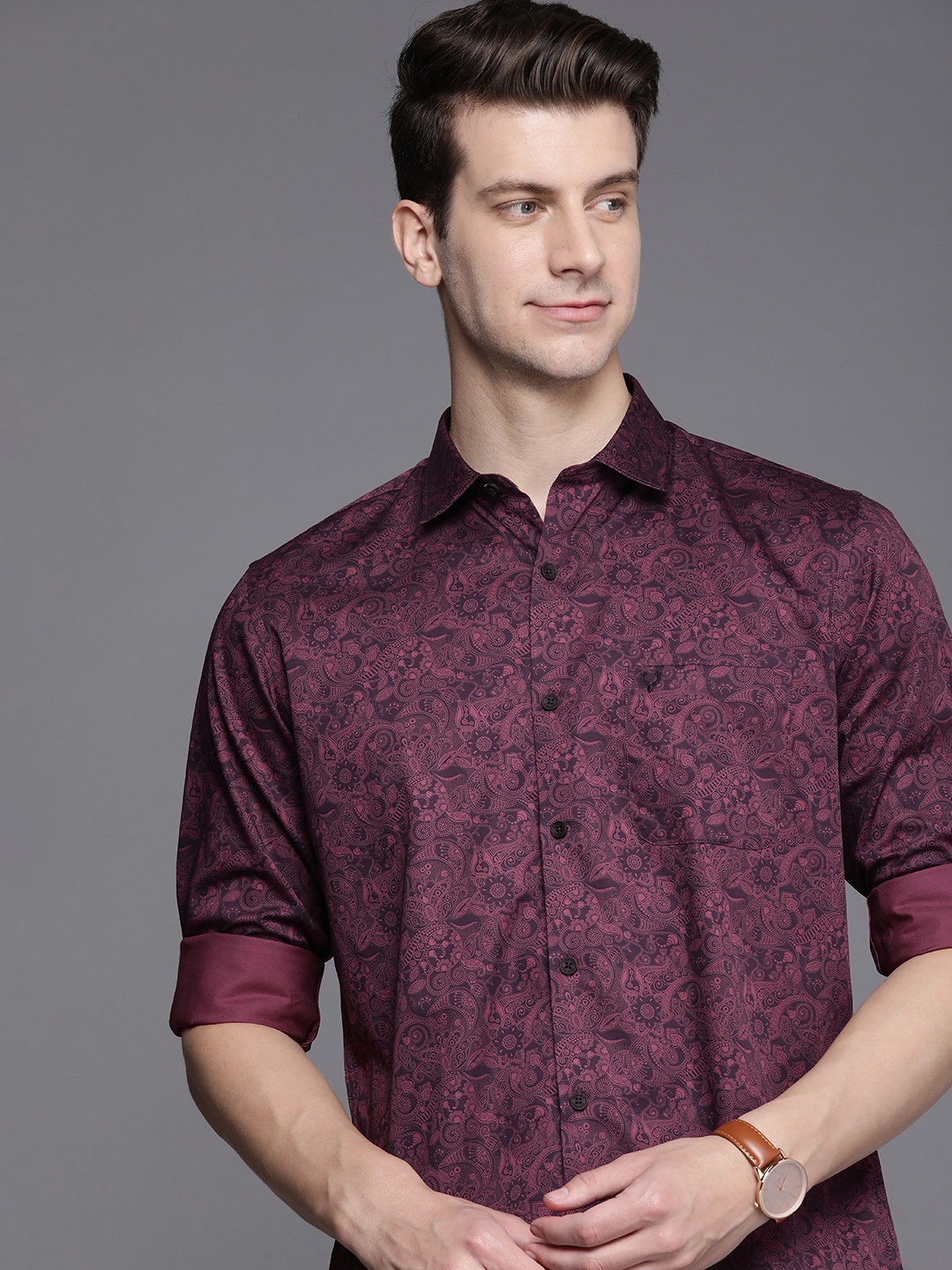 

Allen Solly Pure Cotton Sport Opaque Printed Casual Shirt, Burgundy