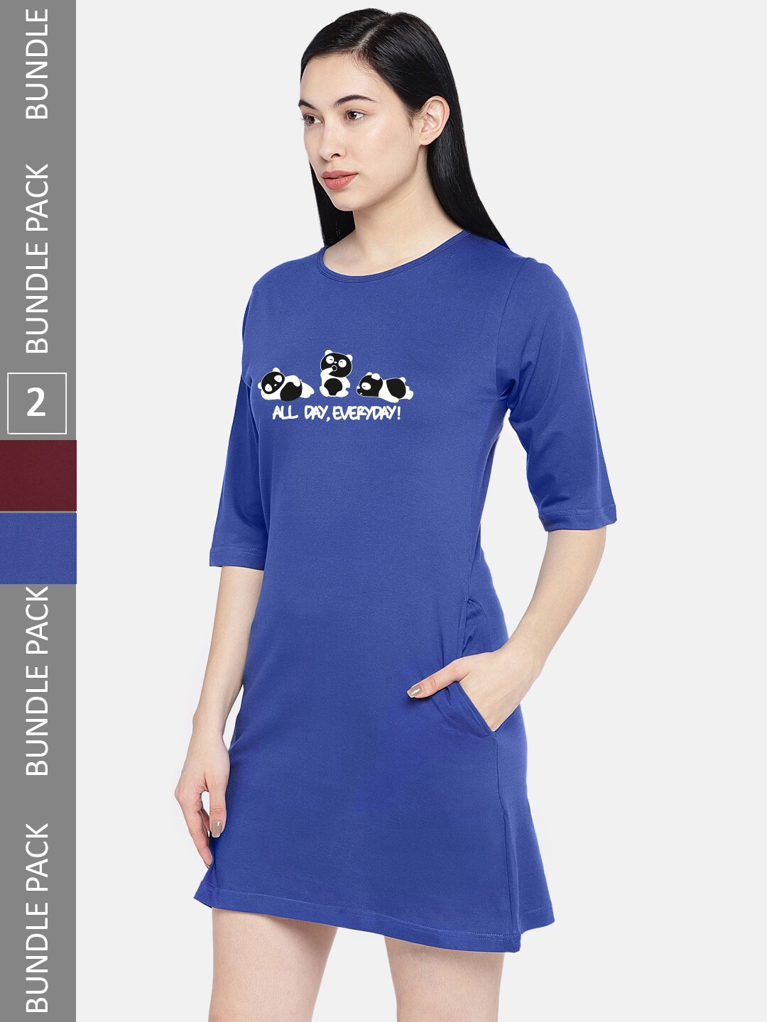 

STATUS MANTRA Multicoloured T-shirt Dress, Multi