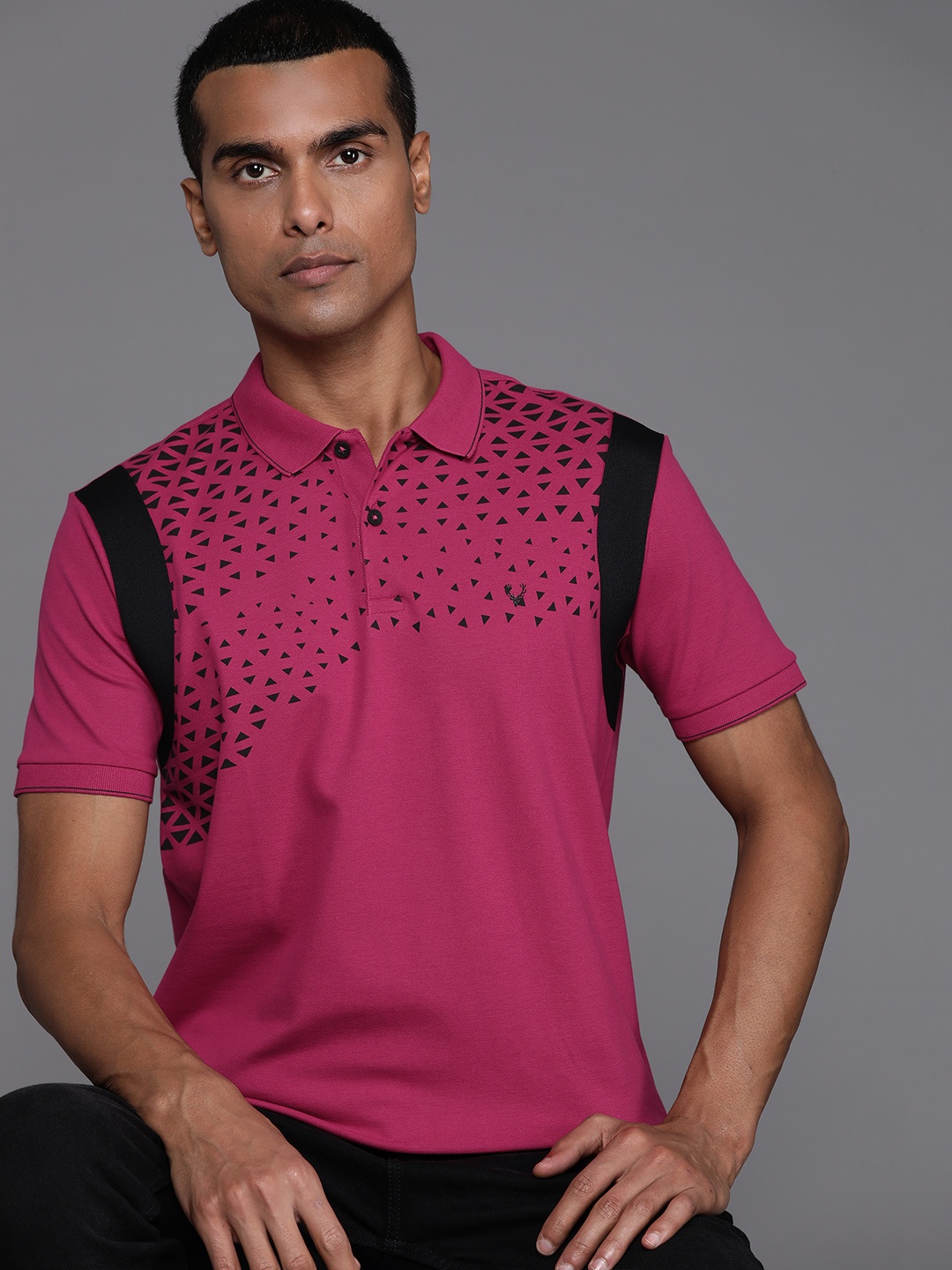 

Allen Solly Printed Polo Collar T-shirt, Pink