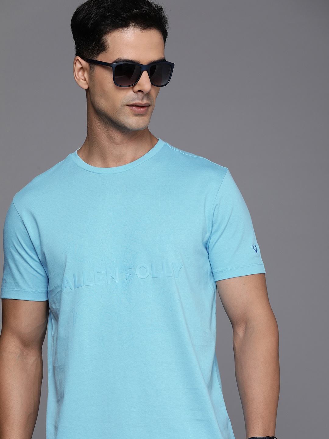 

Allen Solly Brand Logo Printed Pure Cotton T-shirt, Blue