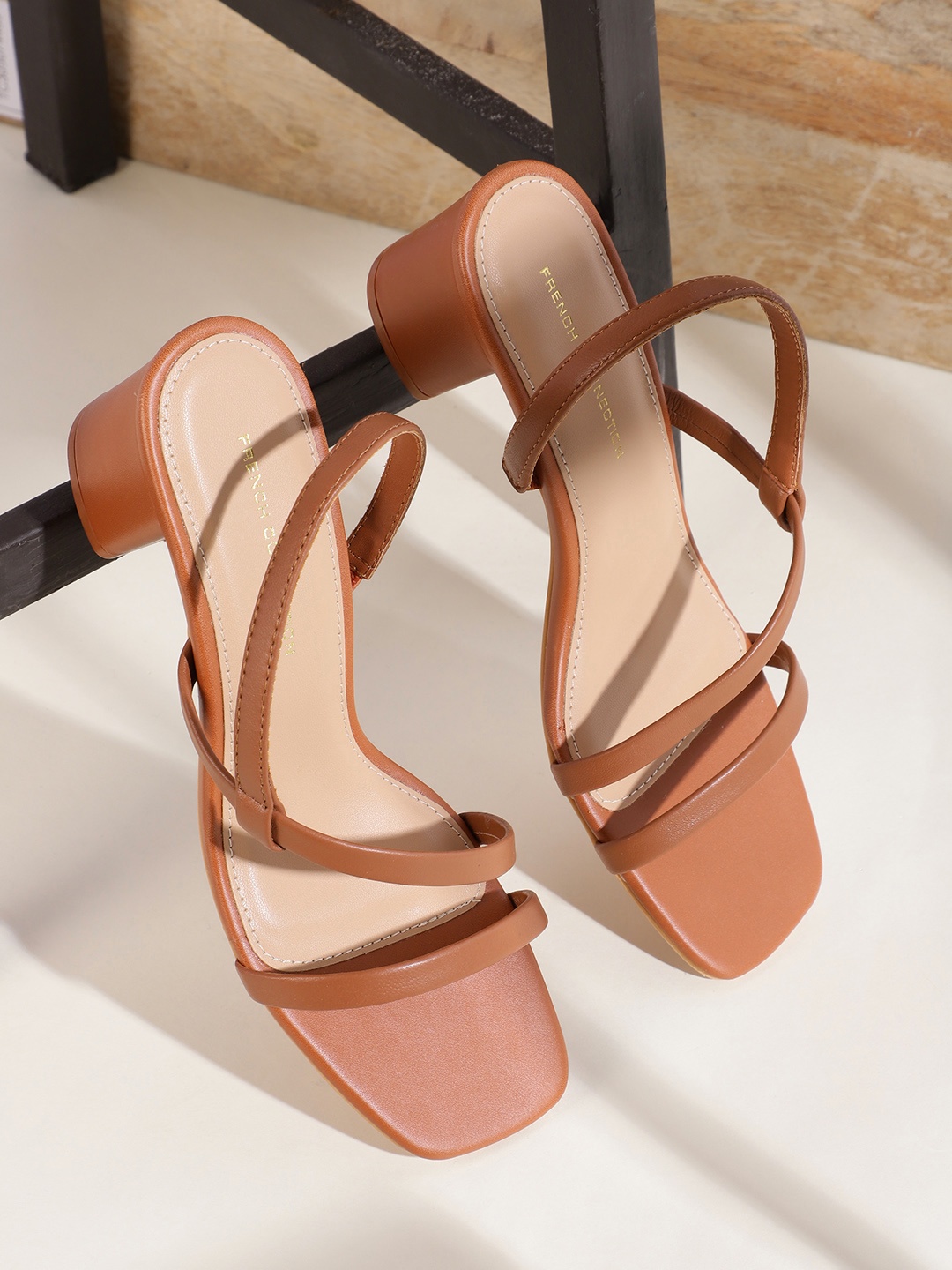 

FCUK Open-Toe Block Heels, Tan