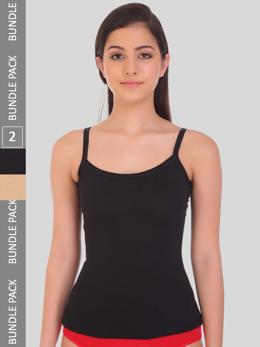 

POOJA RAGENEE Pack Of 2 Pure Cotton Camisoles, Nude