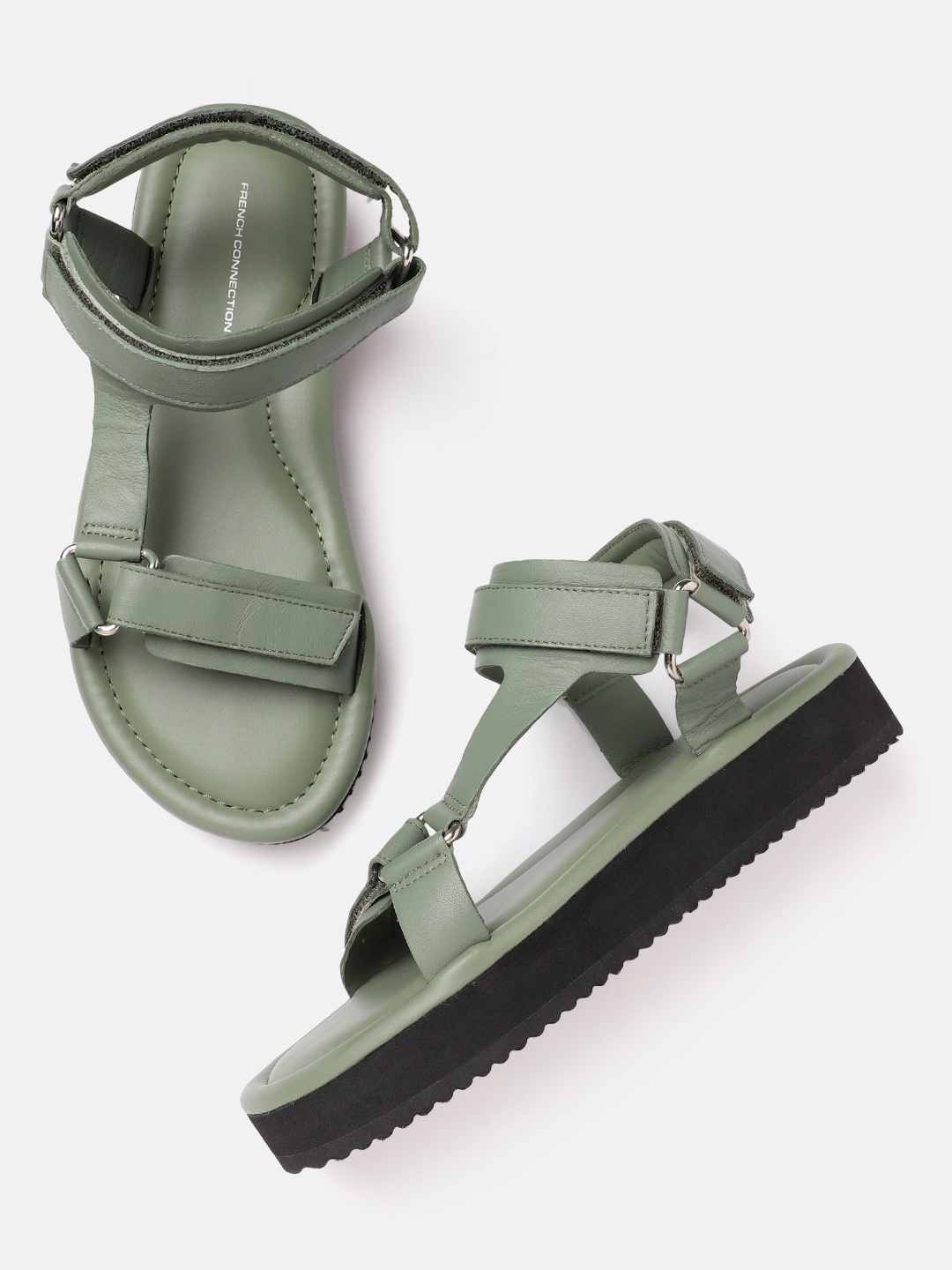 

FCUK Women Flatform Heel Sandals, Olive