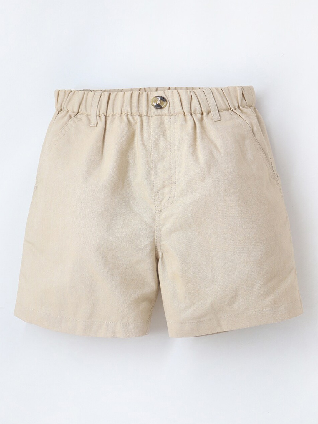 

Cherry Crumble Boys Mid-Rise Cotton Shorts, Beige