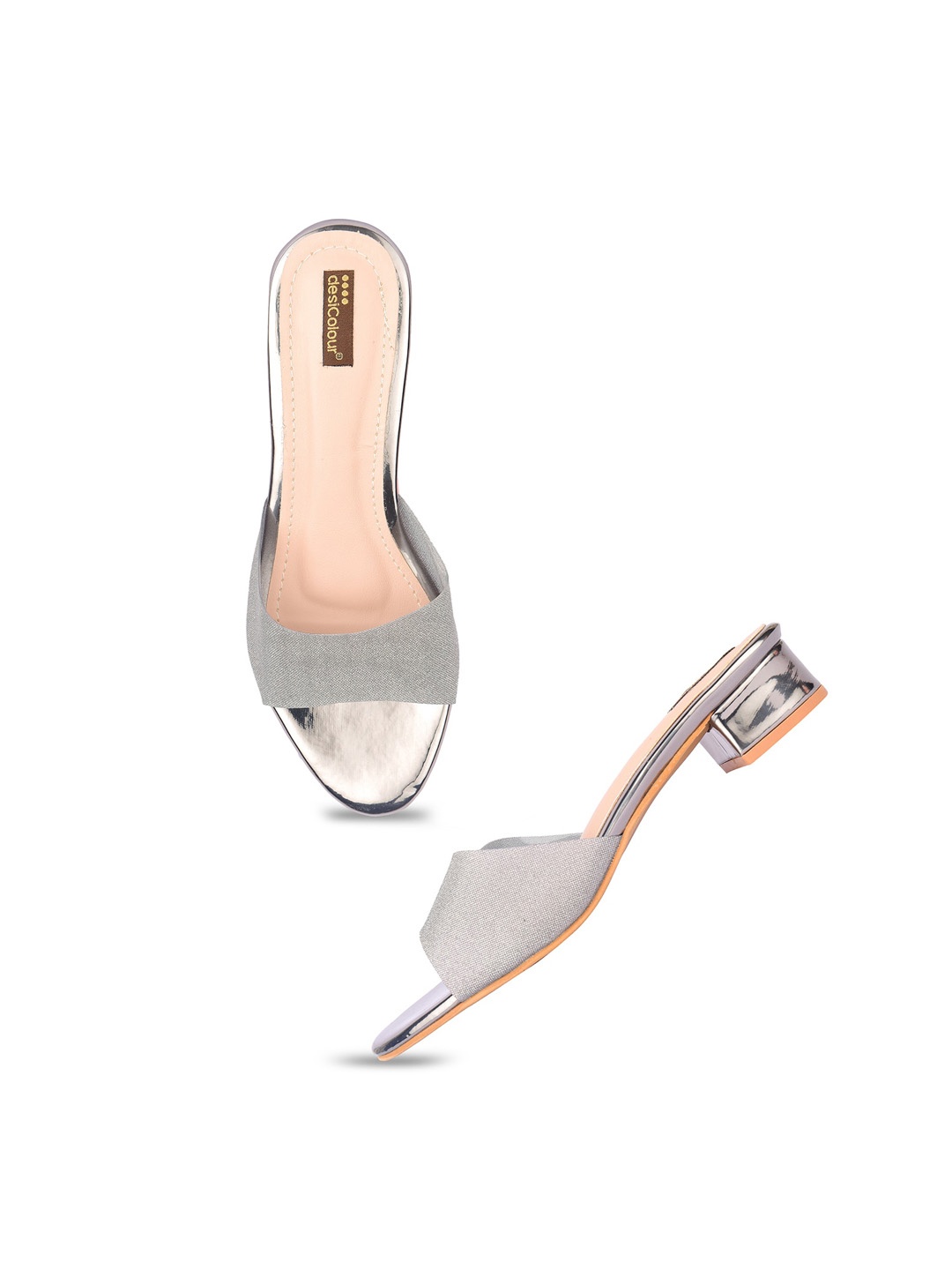 

DESI COLOUR Party Block Heels, Silver