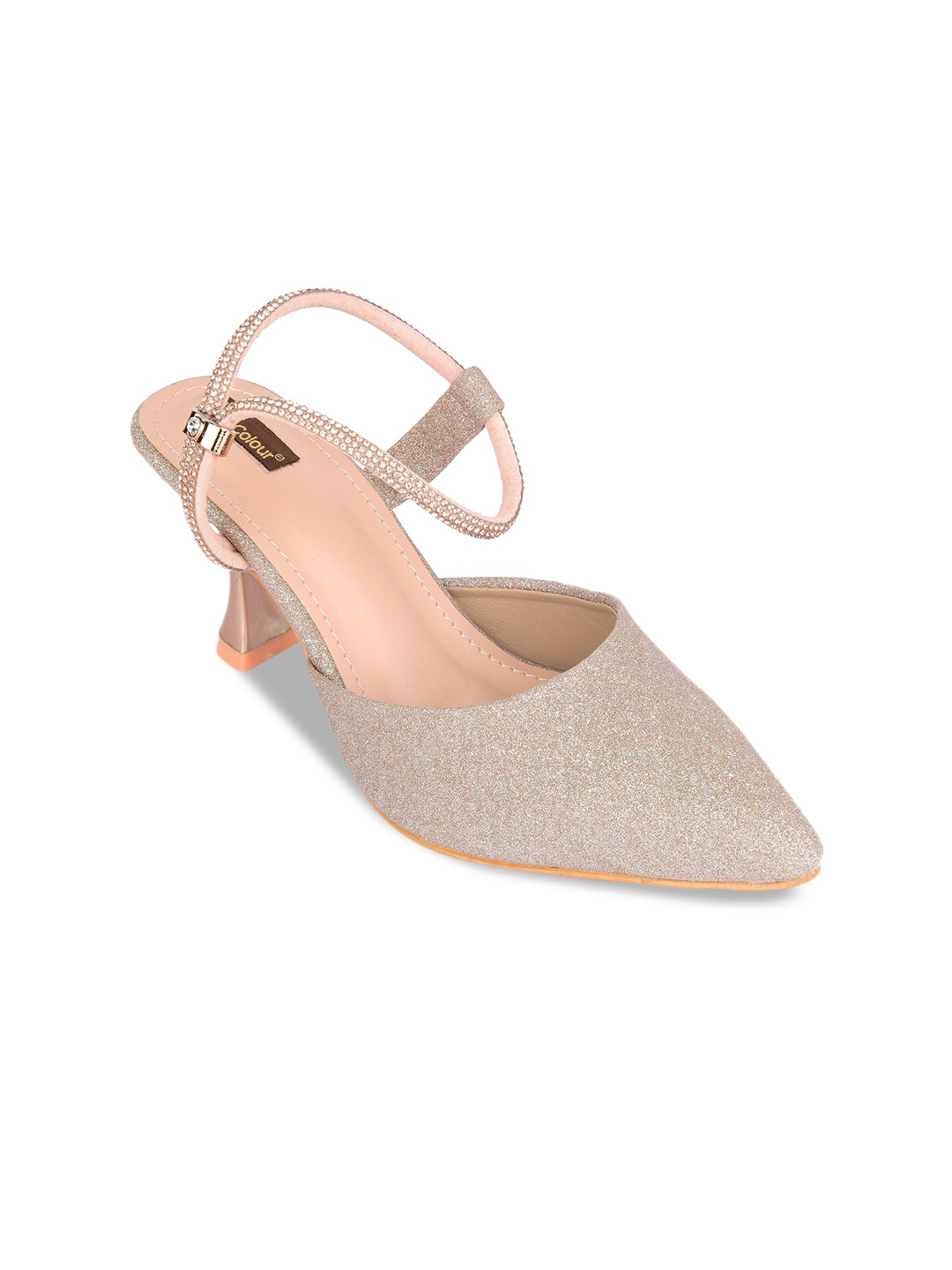 

DESI COLOUR Party Slim Heeled Pumps, Rose gold