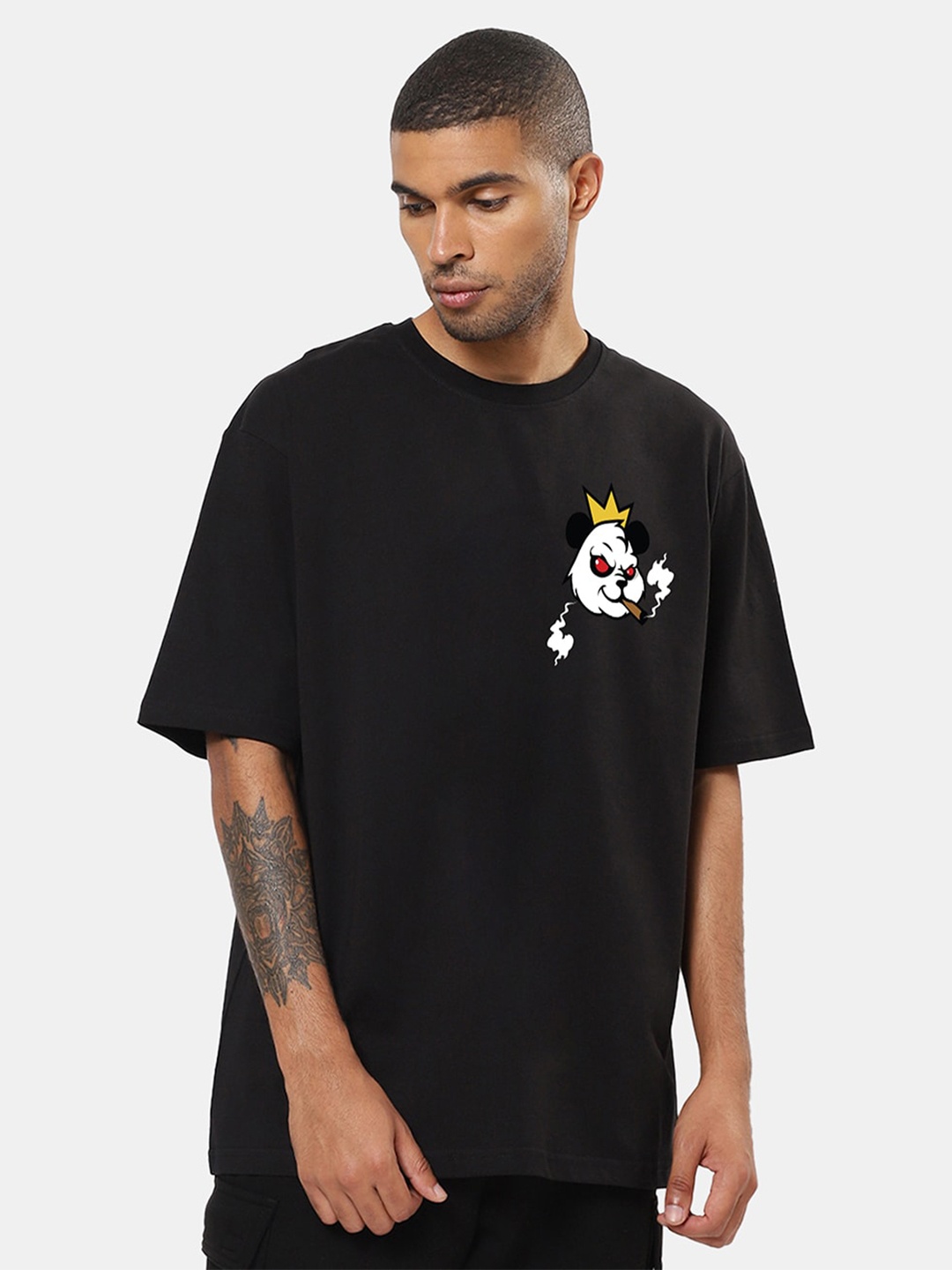 

Mad Over Print Oversized Cotton T-shirt, Black
